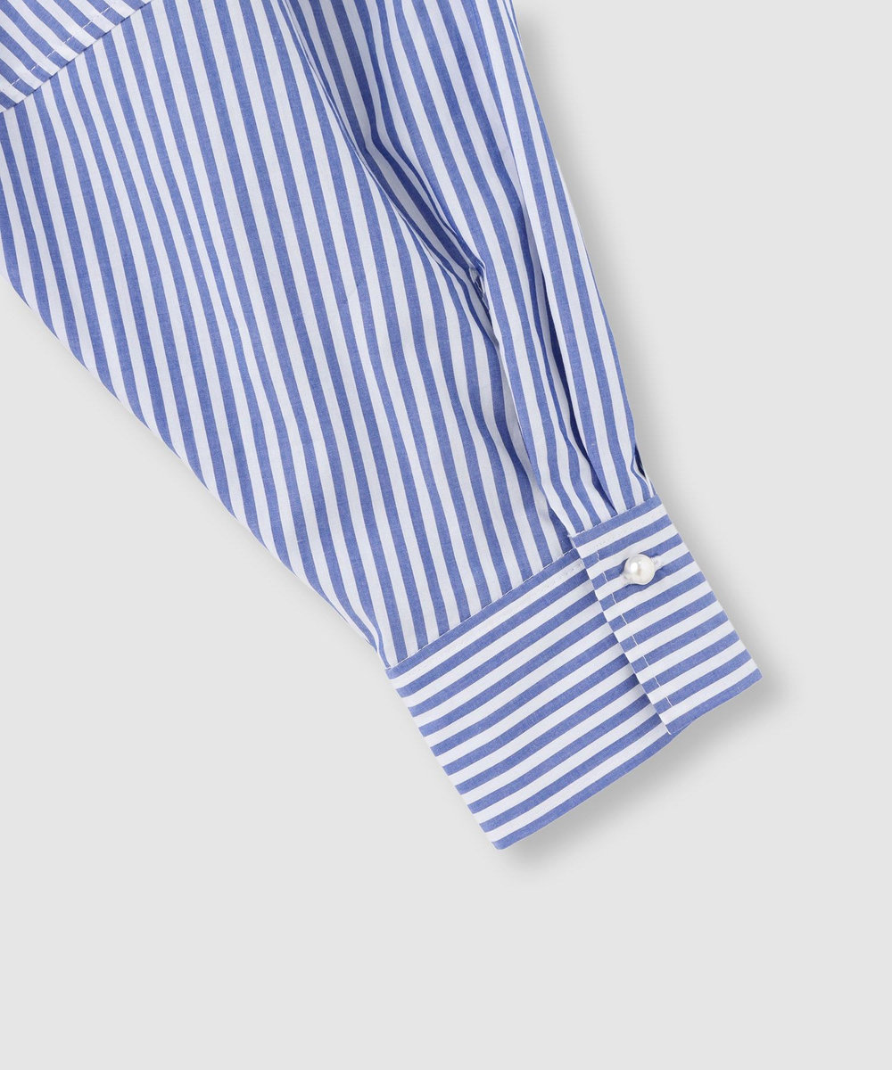 allureville パールカラーロンストコクーンブラウス ブルー系 (68)