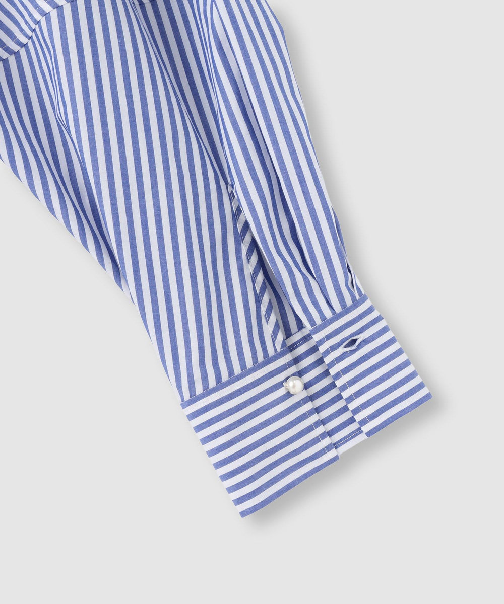 allureville パールカラーロンストコクーンブラウス ブルー系 (68)