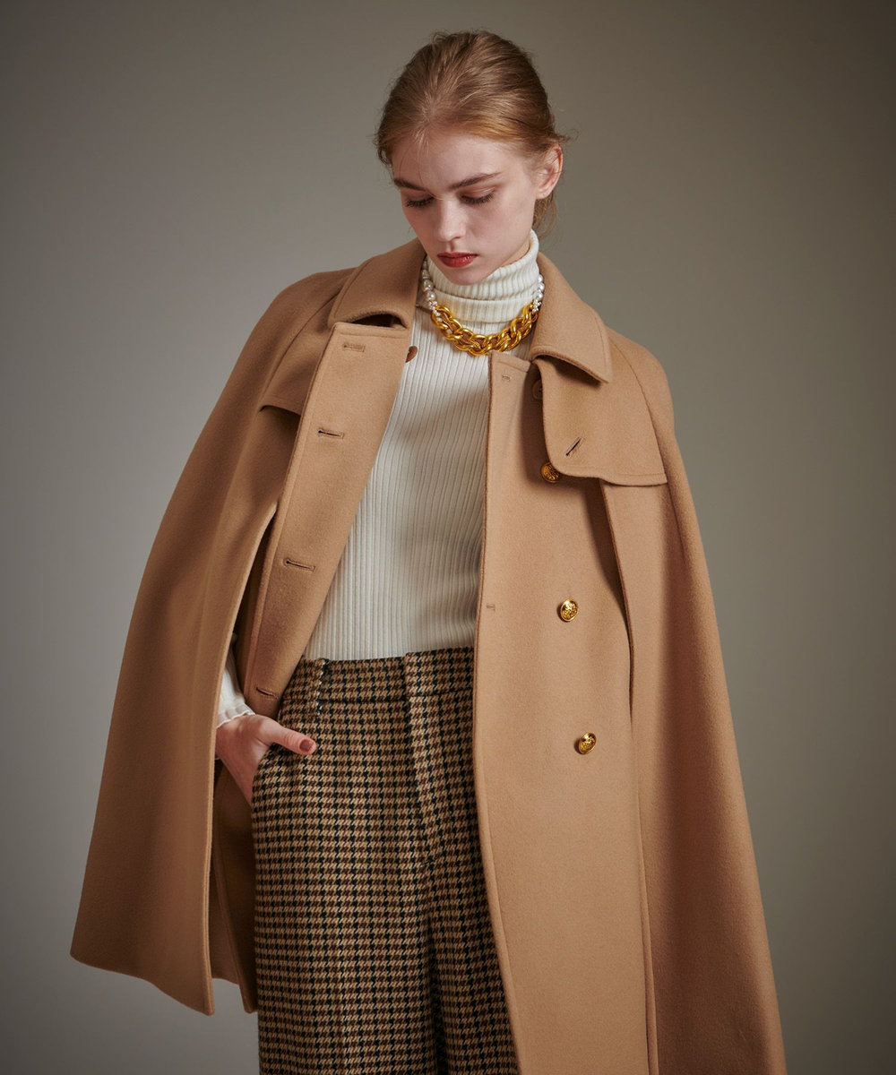 LOULOU WILLOUGHBY 【LOULOU WILLOUGHBY】シャルムビーバーケープコート キャメル (84)