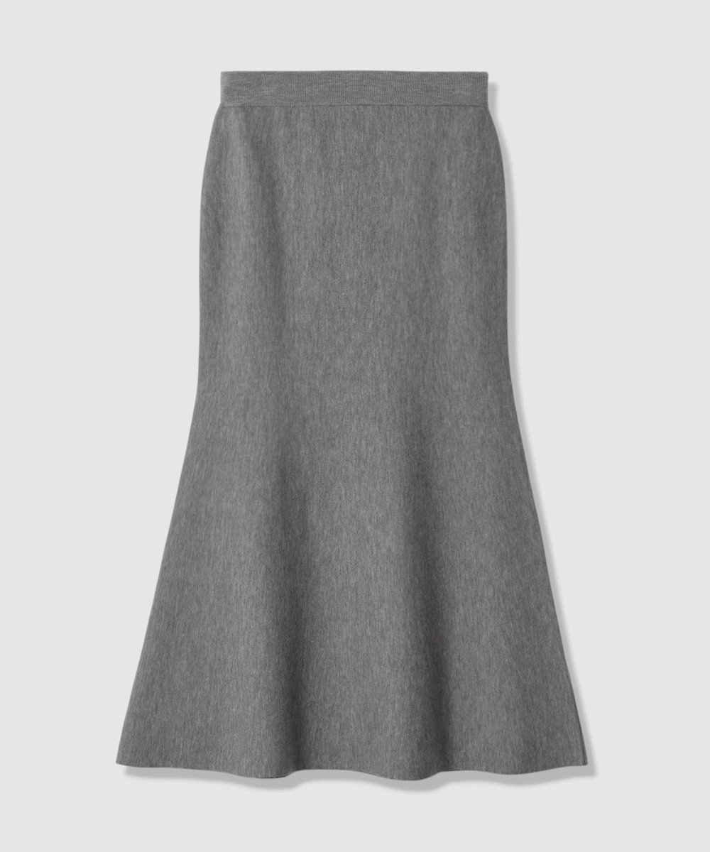 allureville ウール混Ｗフェイスナローマーメイドスカート グレー (92)