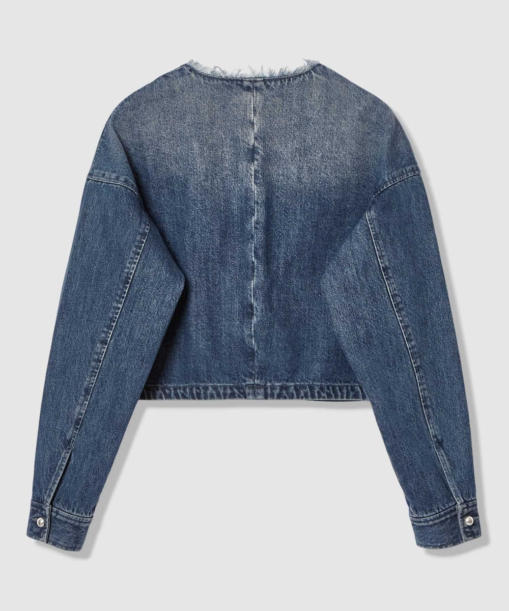 allureville デニムノーカラージャケット インディゴ (66)