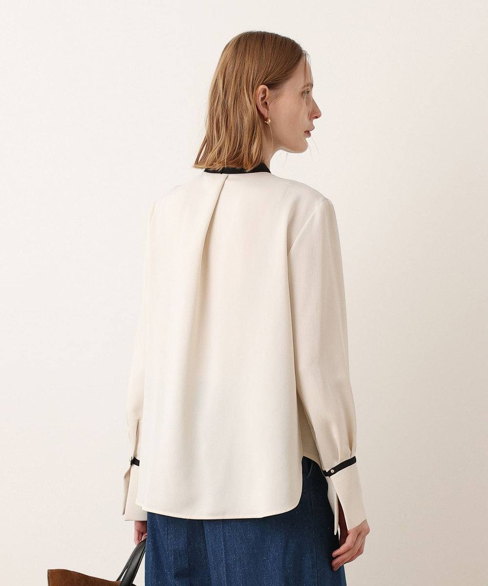 allureville バイカラーリボンブラウス アイボリー (04)