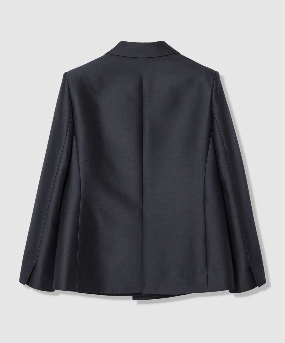 LOULOU WILLOUGHBY 【LOULOU WILLOUGHBY】シルクウールツイルダブルジャケット ネイビー (65)
