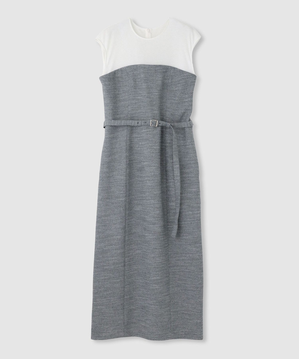 allureville コンパクトツイルカットコンビワンピース グレー (92)