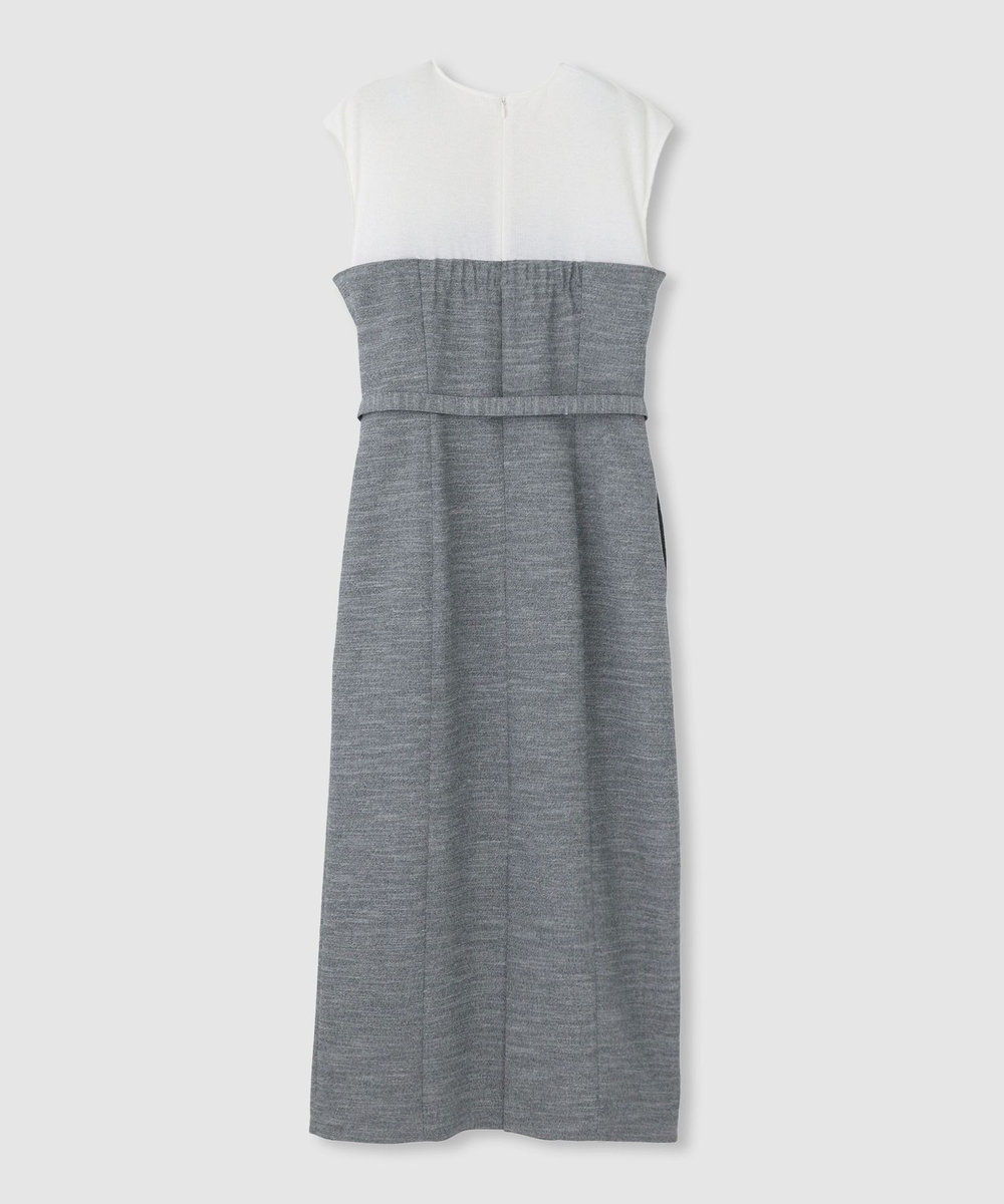 allureville コンパクトツイルカットコンビワンピース グレー (92)