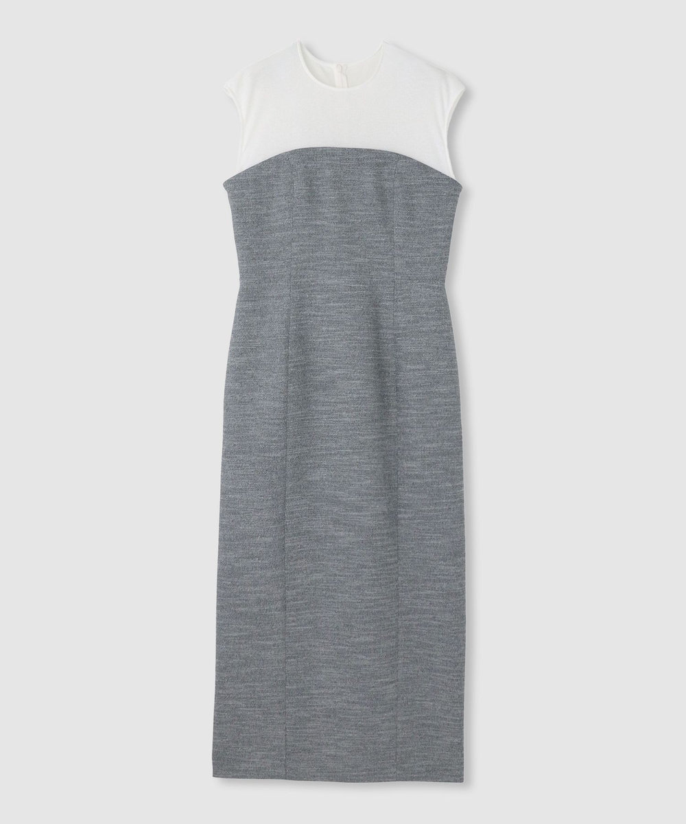 allureville コンパクトツイルカットコンビワンピース グレー (92)