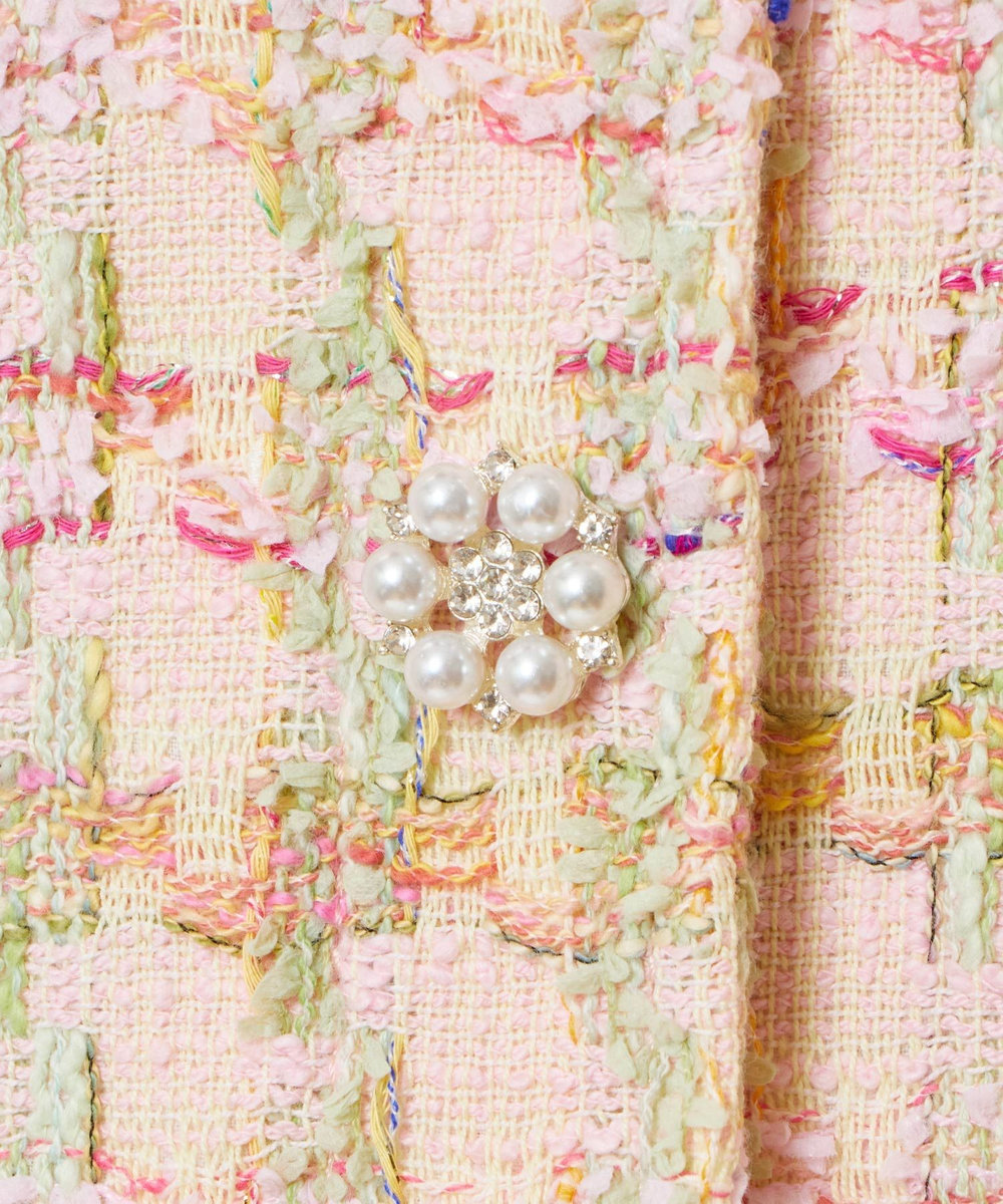 LOULOU WILLOUGHBY LINTONツイードロングジャケット ピンク (41)