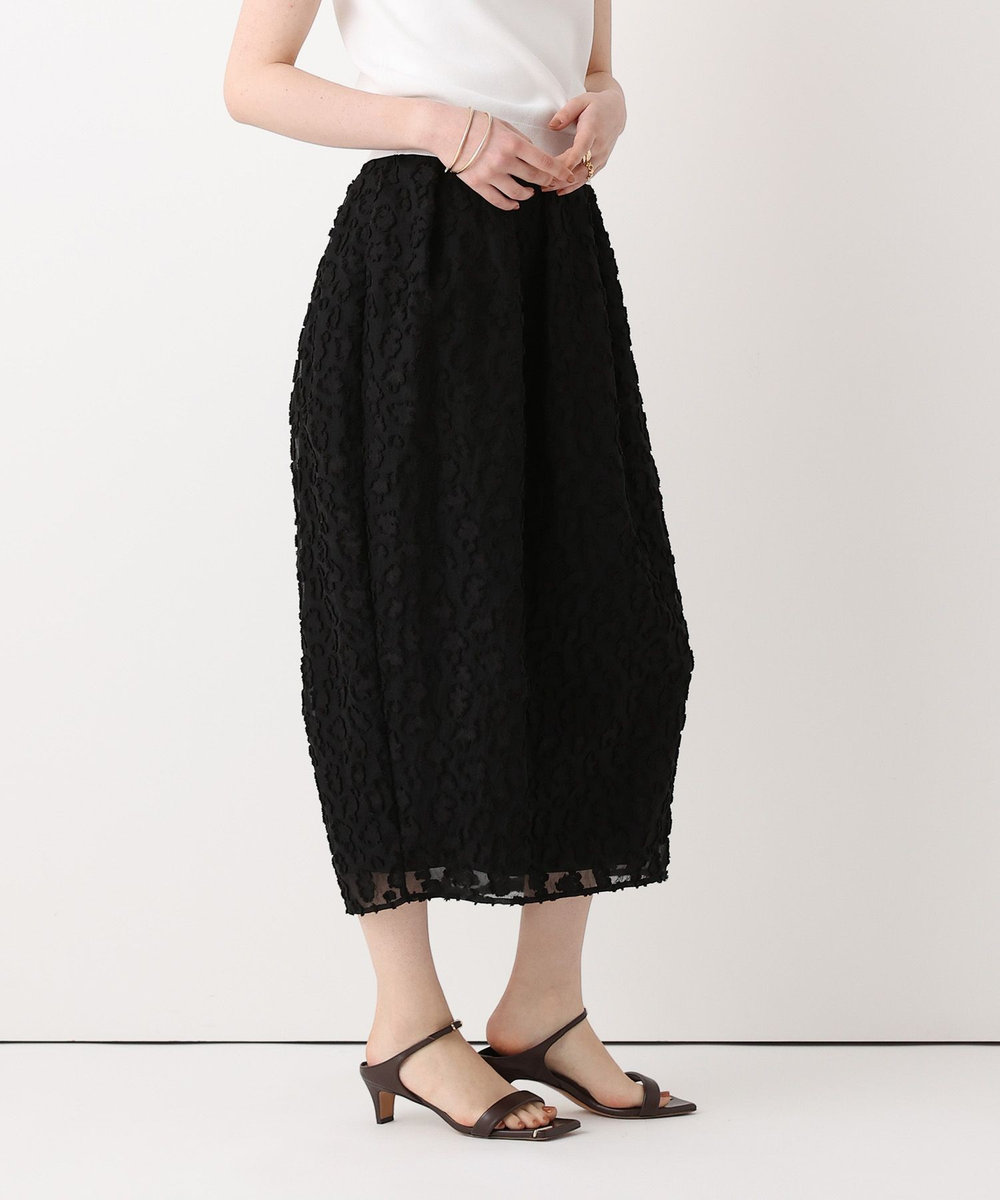 allureville 【ATELIER Line】カットジャカードタックスカート ブラック (95)