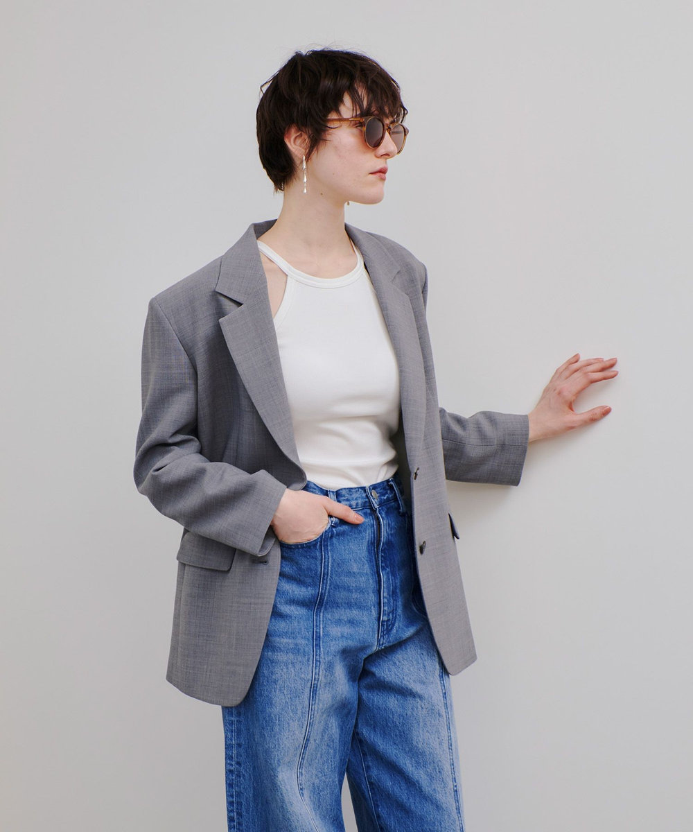 allureville T/Wヒラニジュウオリテーラー2Bジャケット グレー (92)