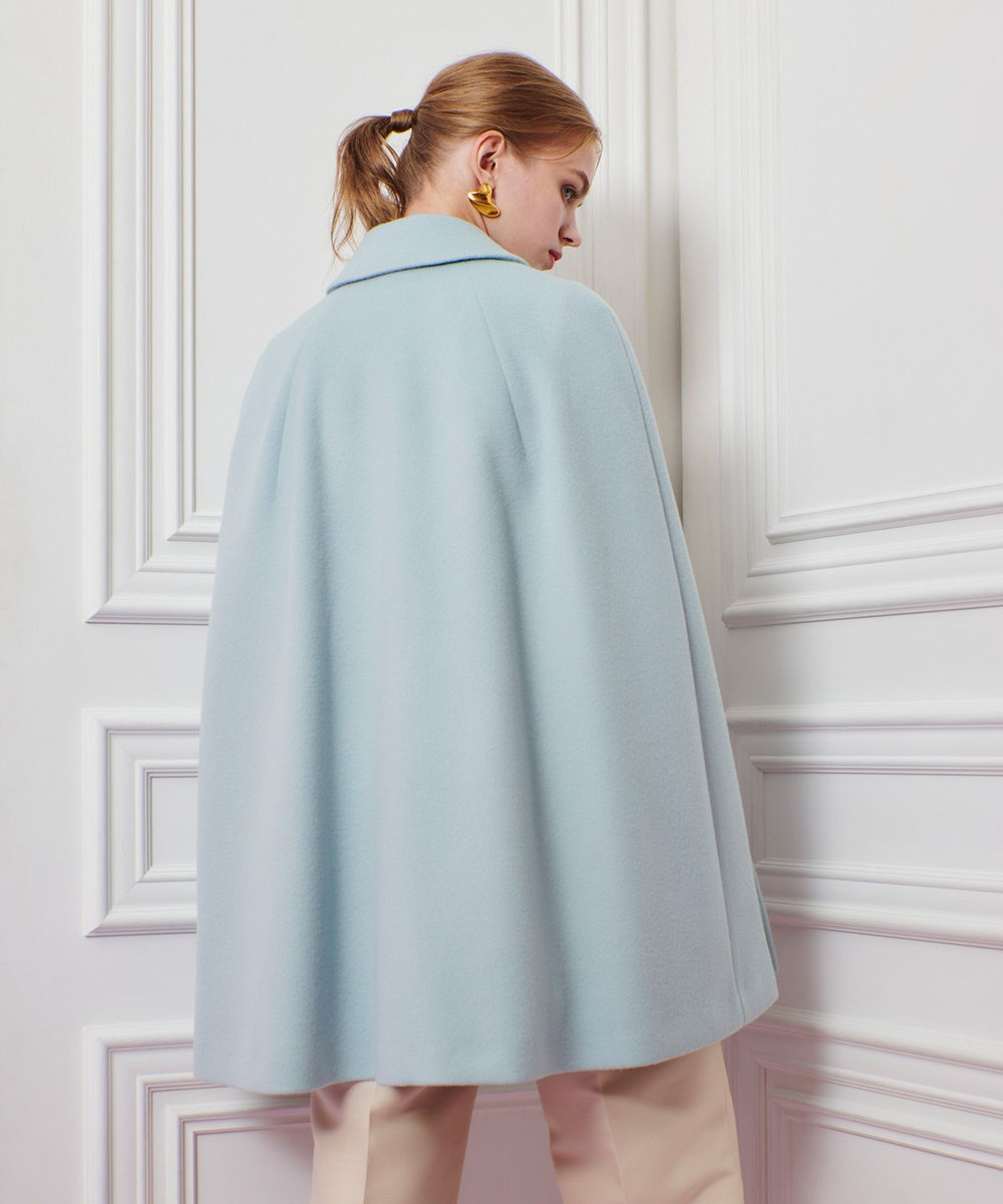 LOULOU WILLOUGHBY 【LOULOU WILLOUGHBY】シャルムビーバーケープコート サックス (63)