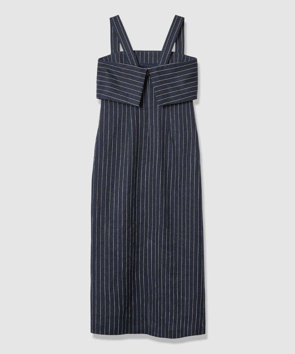 allureville リネンストライプジャンパーワンピース ネイビー (65)