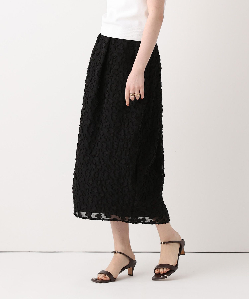 allureville 【ATELIER Line】カットジャカードタックスカート ブラック (95)