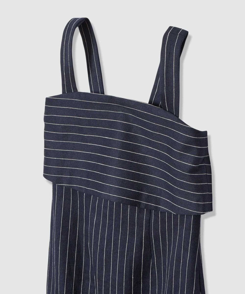 allureville リネンストライプジャンパーワンピース ネイビー (65)
