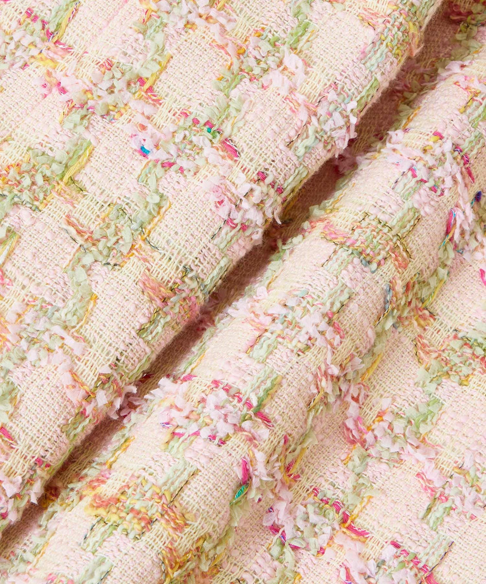 LOULOU WILLOUGHBY LINTONツイードロングジャケット ピンク (41)