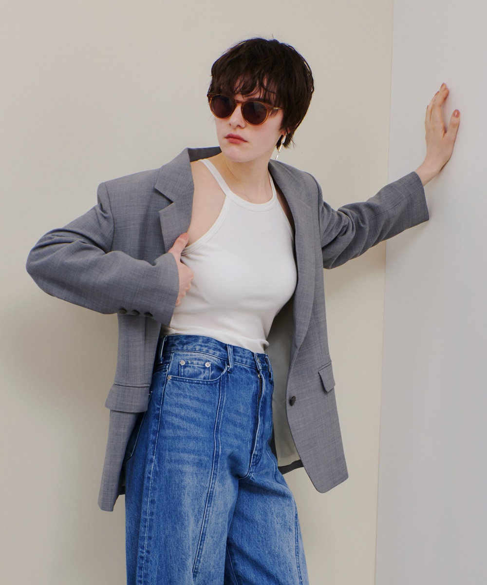 allureville T/Wヒラニジュウオリテーラー2Bジャケット グレー (92)