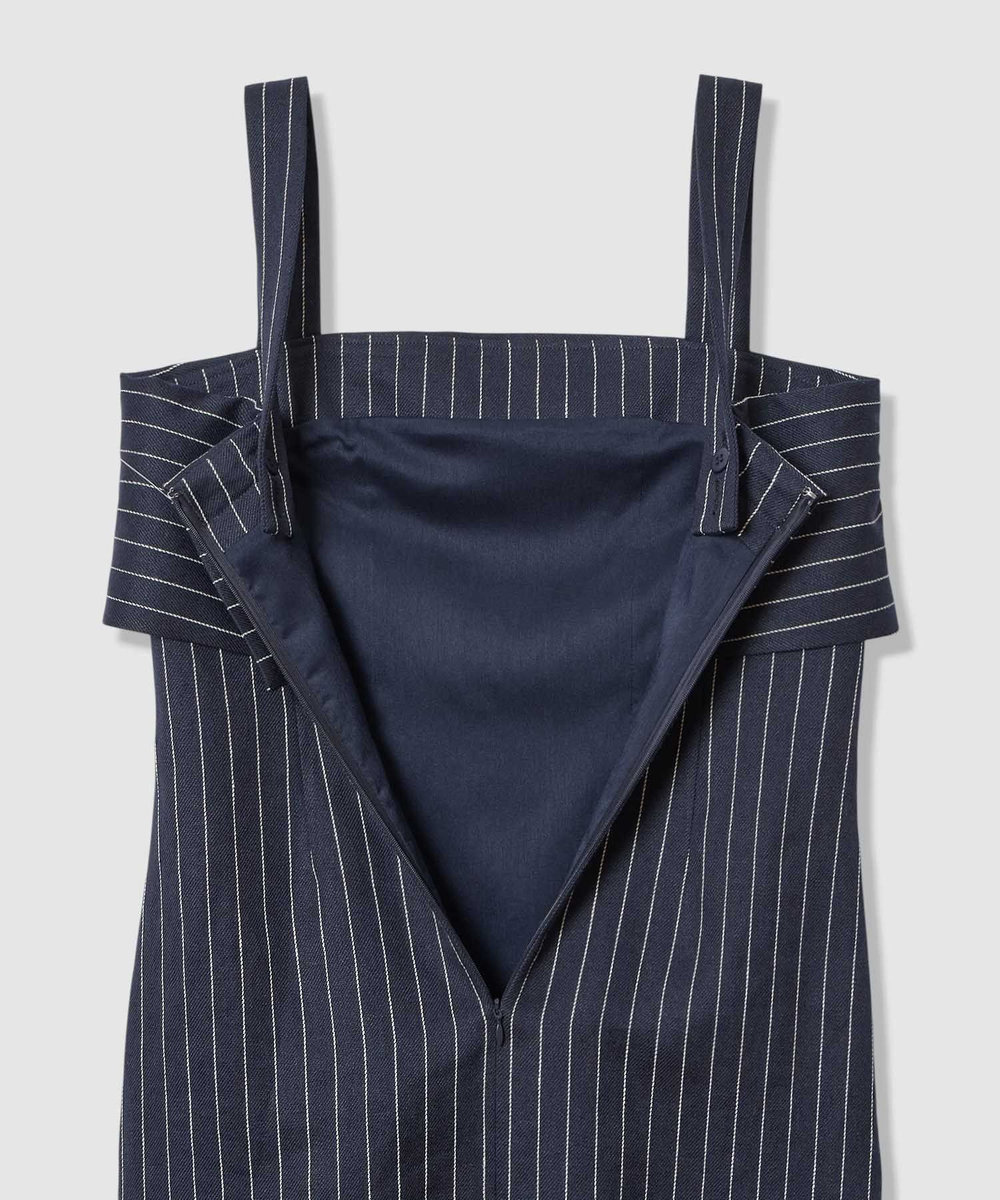 allureville リネンストライプジャンパーワンピース ネイビー (65)