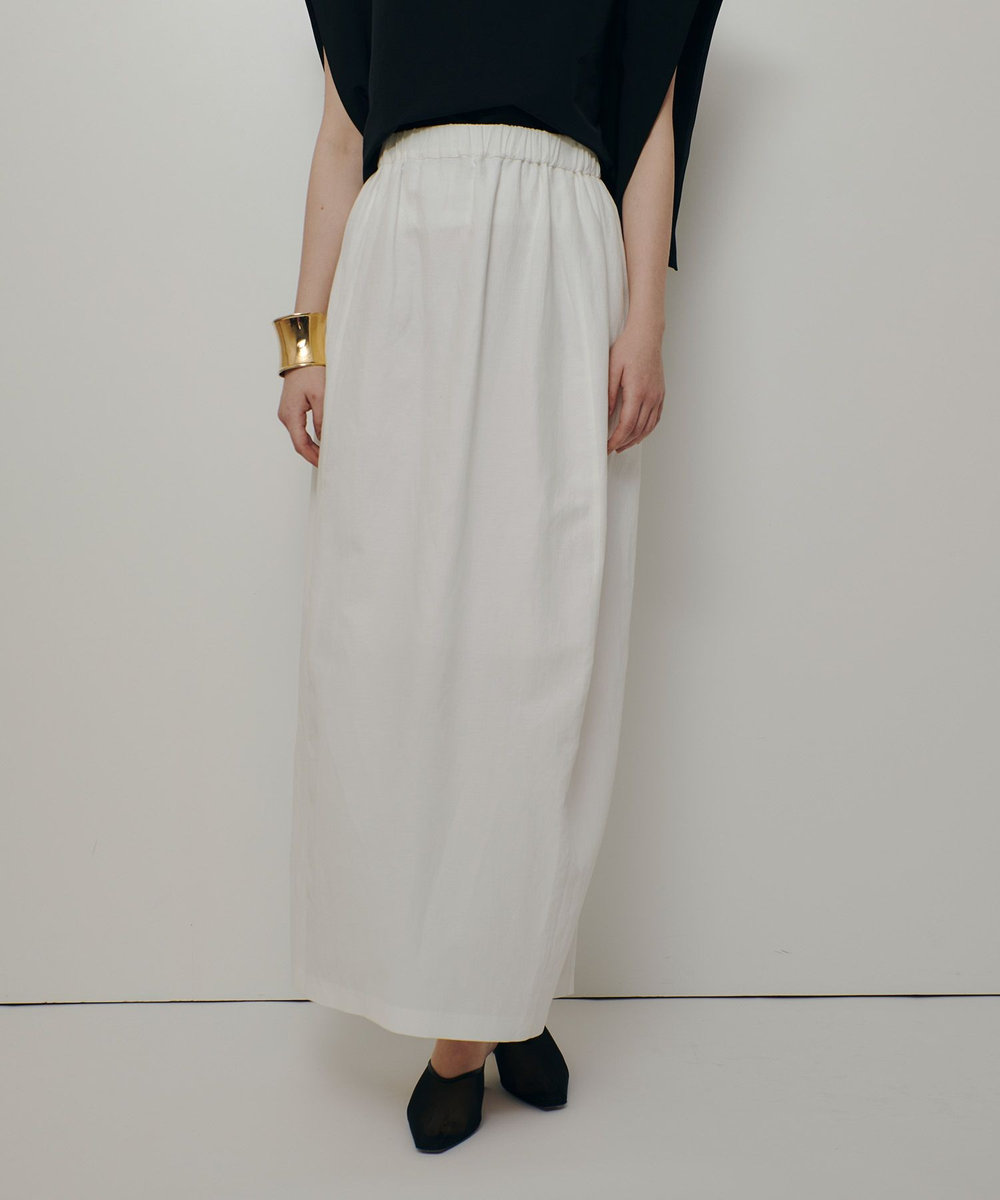allureville リネンラミーコクーンスカート オフホワイト (02)