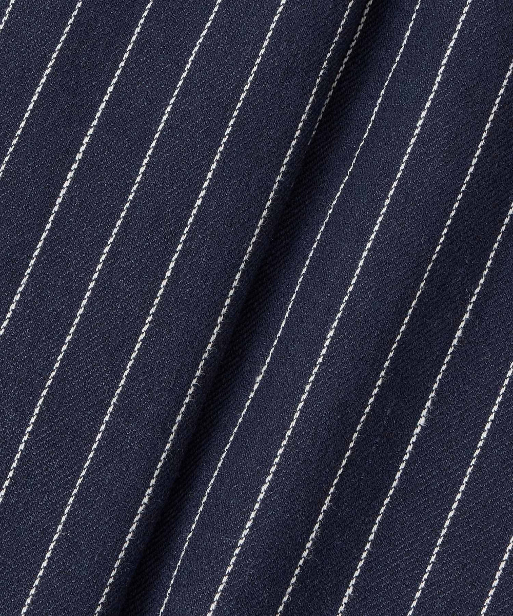 allureville リネンストライプジャンパーワンピース ネイビー (65)