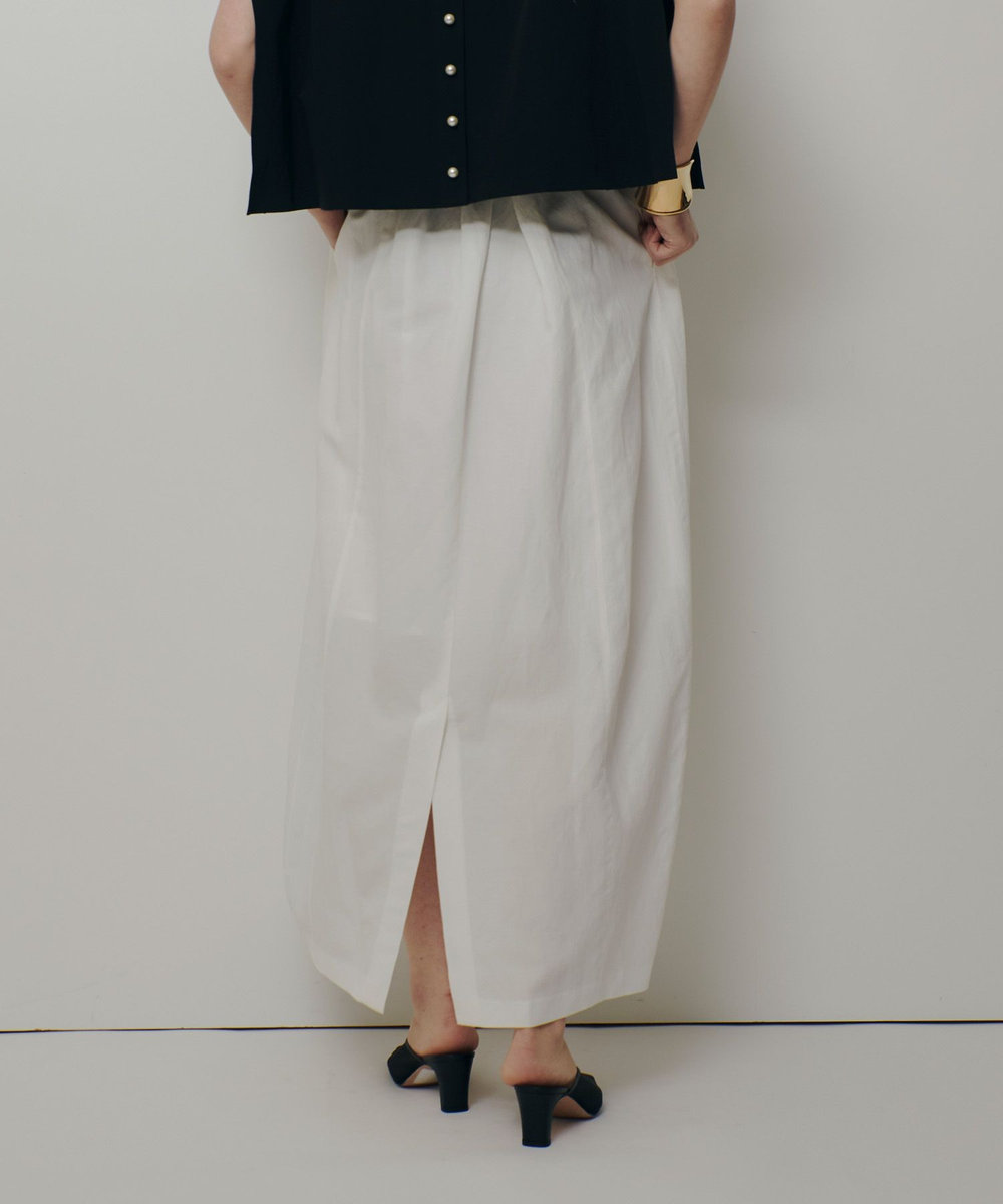 allureville リネンラミーコクーンスカート オフホワイト (02)