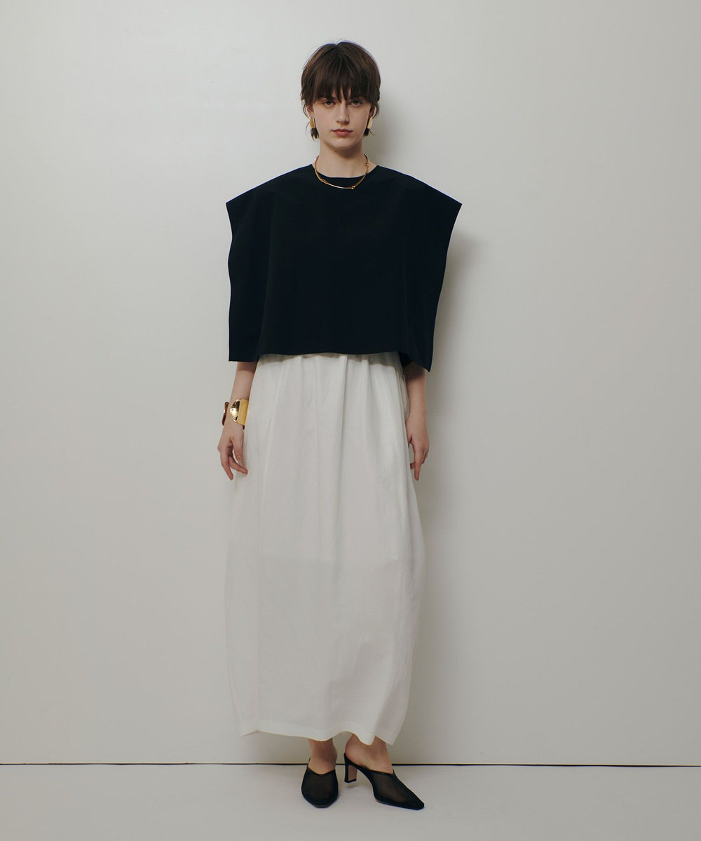 allureville リネンラミーコクーンスカート オフホワイト (02)