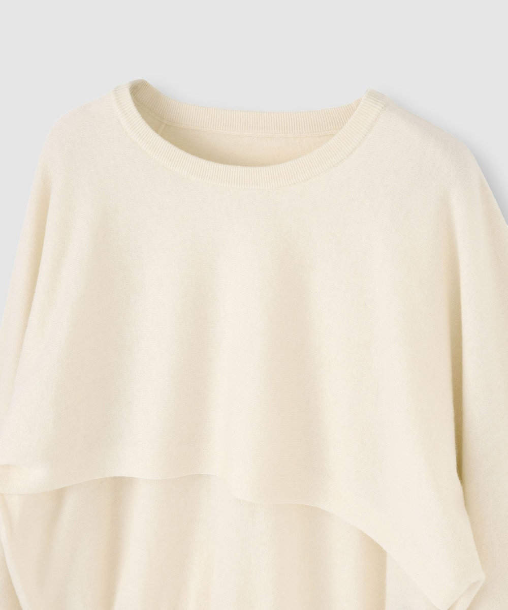 allureville メリノウールレイヤードプルオーバー オフホワイト (02)