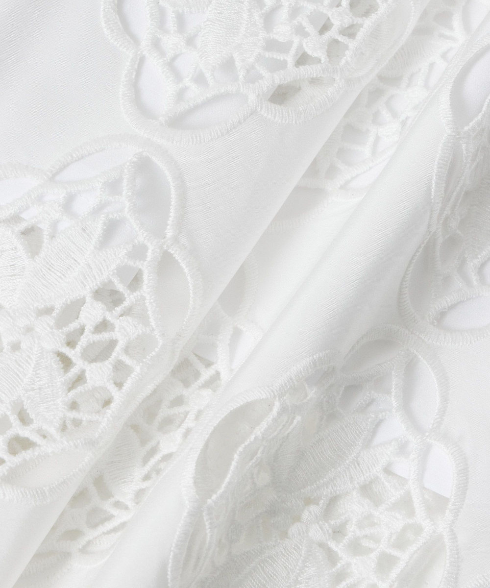 LOULOU WILLOUGHBY 【LOULOU WILLOUGHBY】タフタシシュウタイトスカート ホワイト (01)