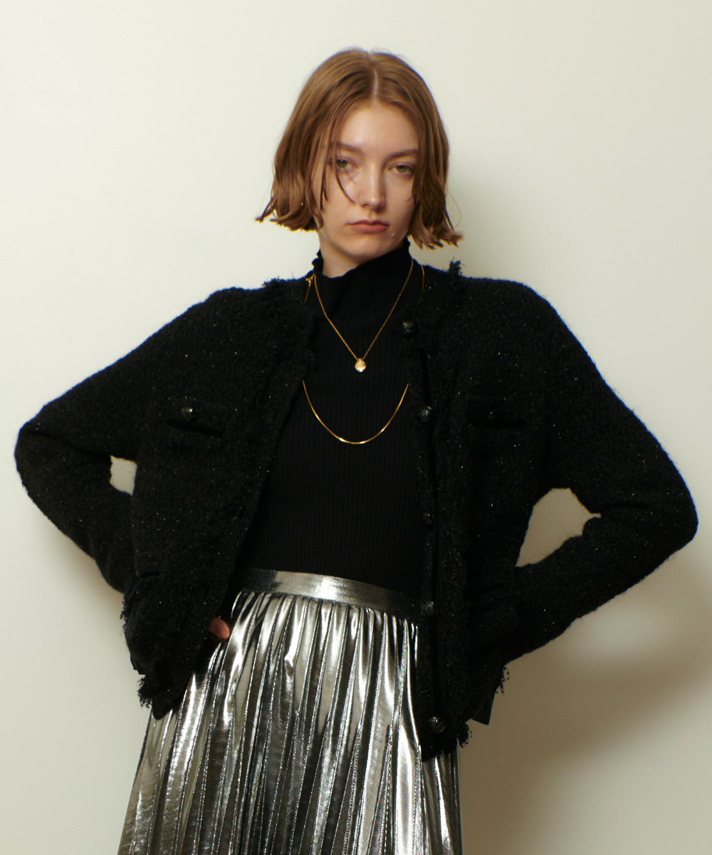 スパンコールジャガードニットジャケット|allureville OFFICIAL SITE