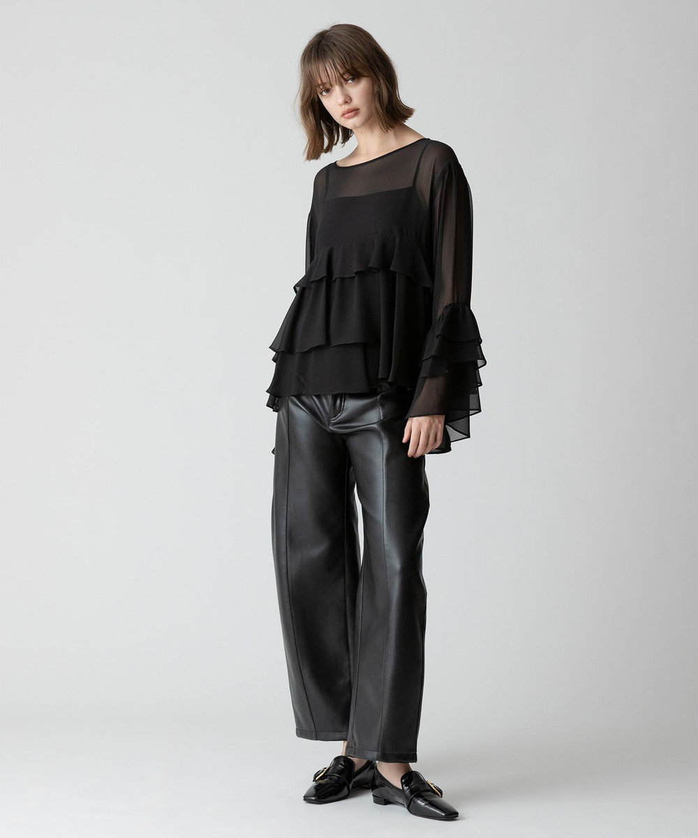 allureville ラッフルズブラウス ブラック (95)