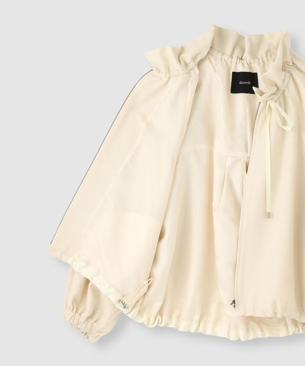 allureville スラブツィードギャザーブルゾン オフホワイト (02)