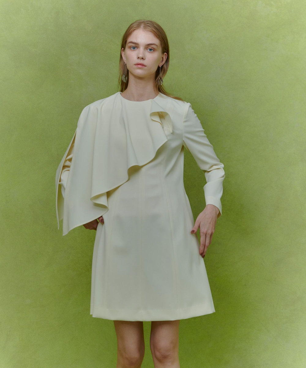 LOULOU WILLOUGHBY 【LOULOU WILLOUGHBY】2WAYケープワンピース オフホワイト (02)