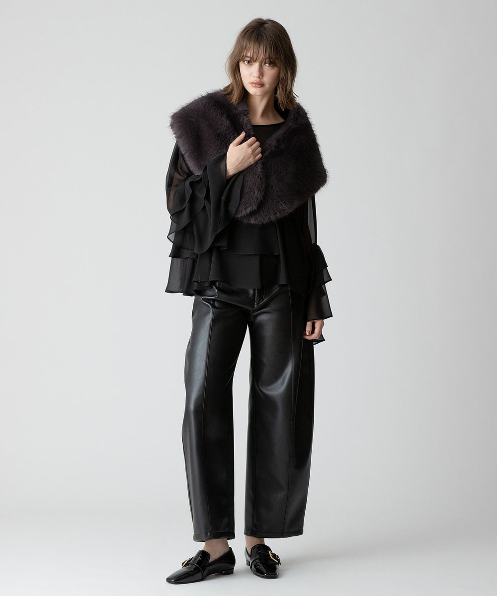 allureville ラッフルズブラウス ブラック (95)
