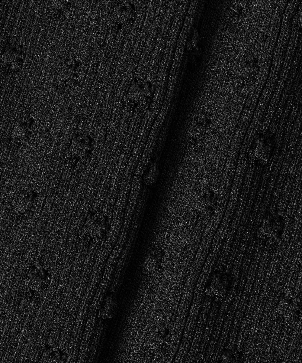 LOULOU WILLOUGHBY 【LOULOU WILLOUGHBY】アイレット半袖カーディガン ブラック (95)