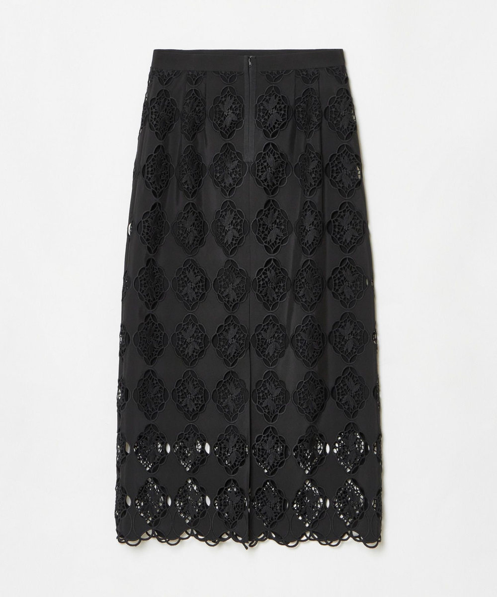 LOULOU WILLOUGHBY 【LOULOU WILLOUGHBY】タフタシシュウタイトスカート ブラック (95)