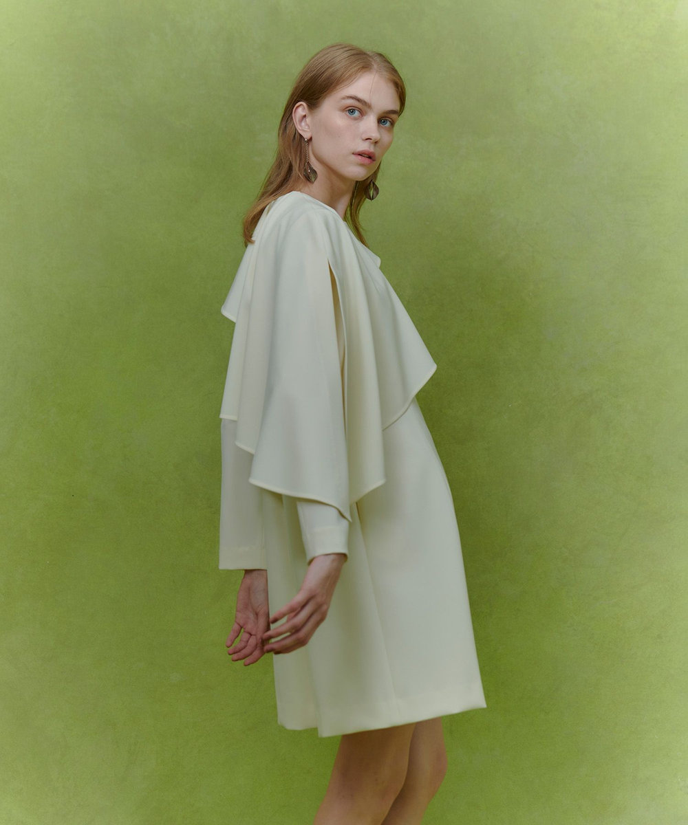 LOULOU WILLOUGHBY 【LOULOU WILLOUGHBY】2WAYケープワンピース オフホワイト (02)