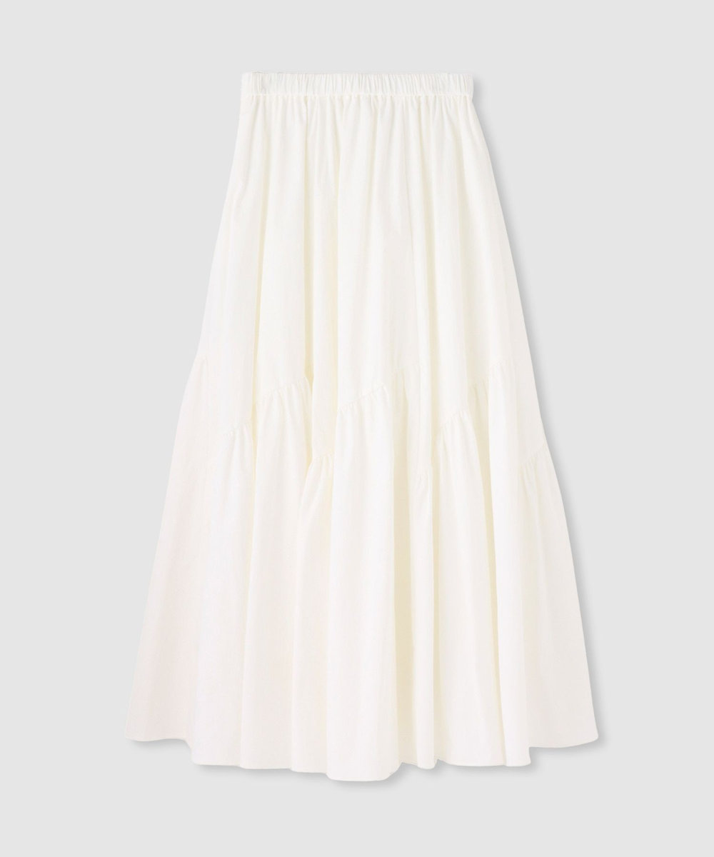 allureville ◇バイヤス切替ギャザースカート ホワイト (01)