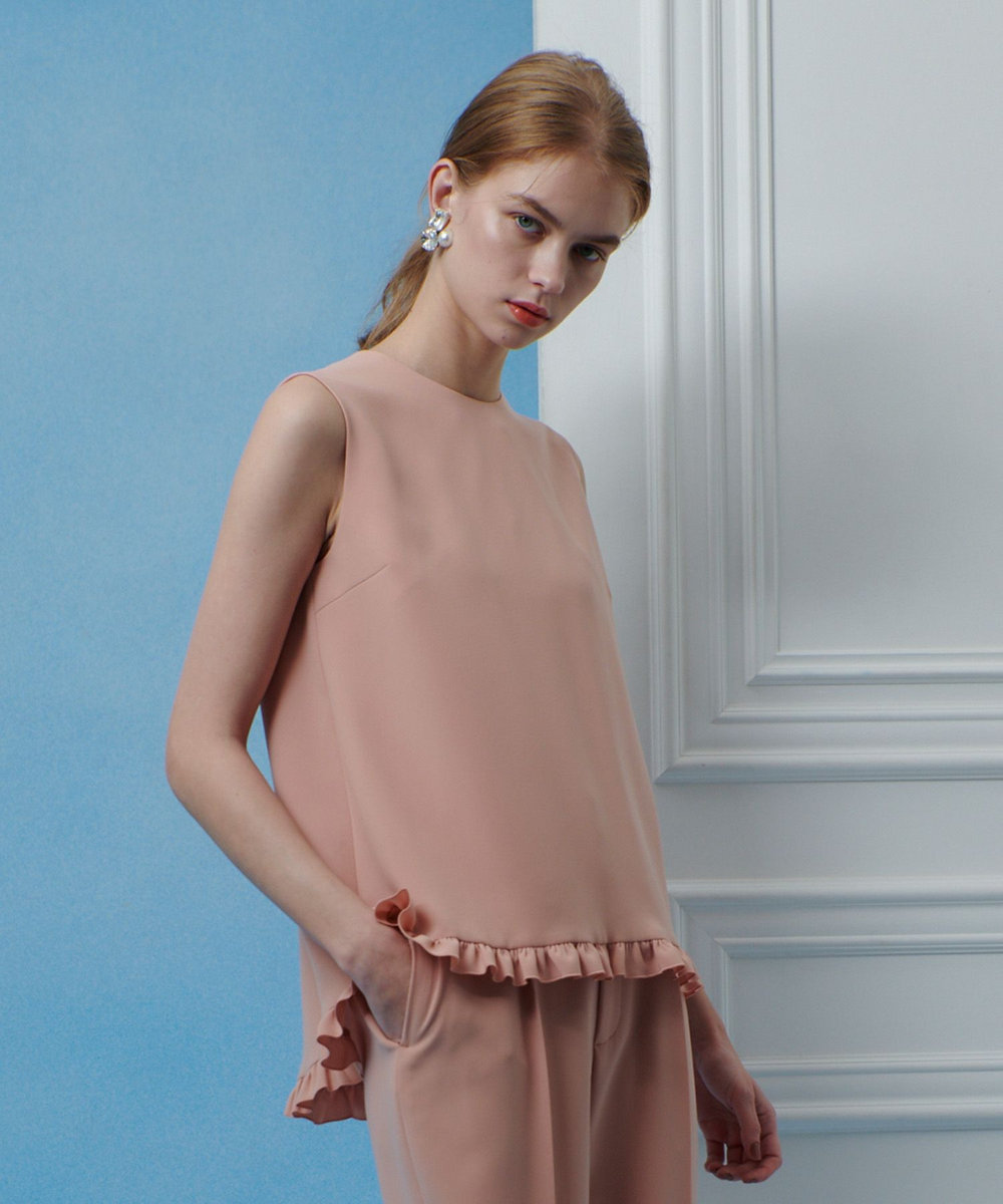 LOULOU WILLOUGHBY 【LOULOU WILLOUGHBY】パールネックレス付きフリルブラウス ピンク (41)