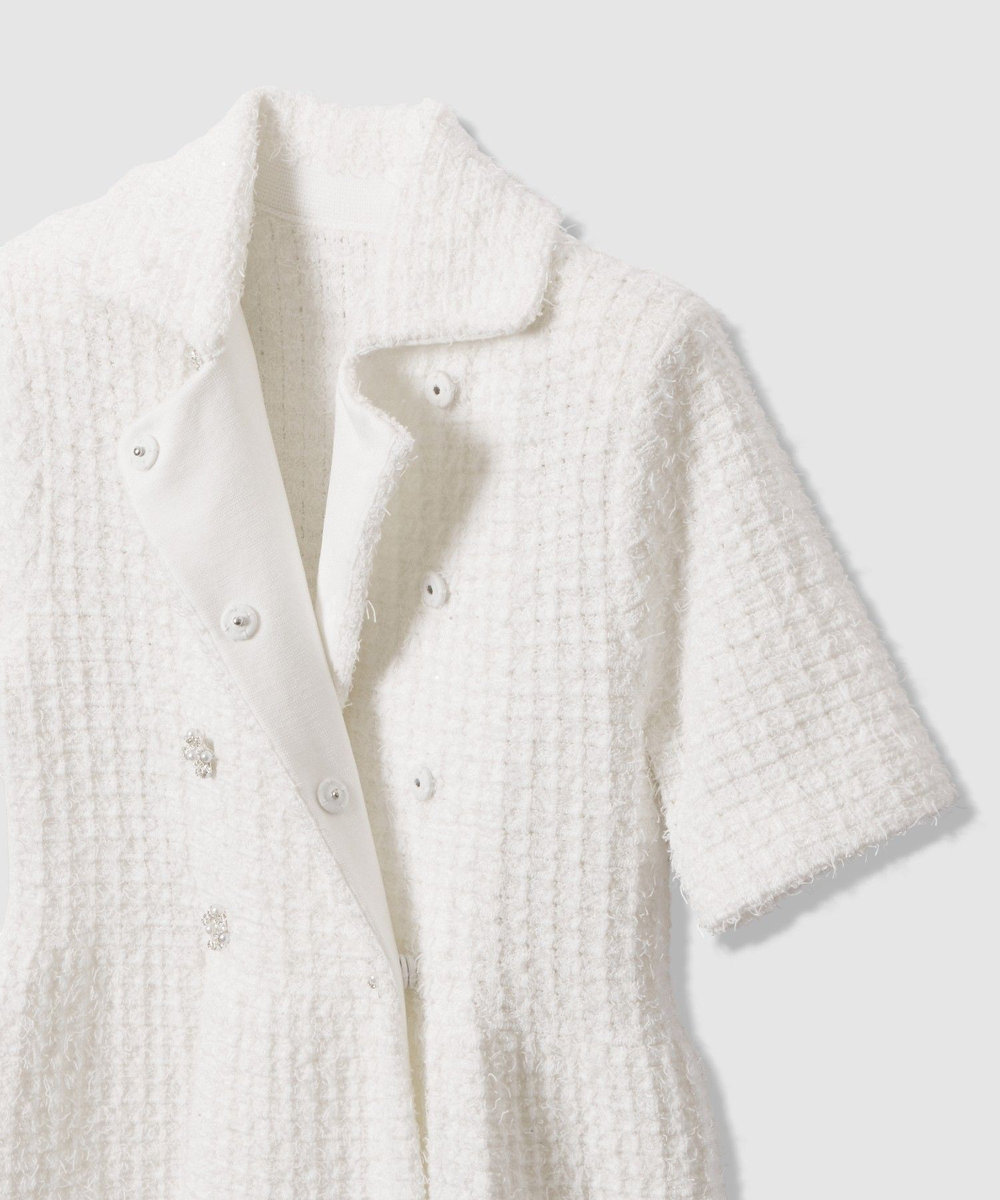 LOULOU WILLOUGHBY 【LOULOU WILLOUGHBY】ニットツィードワンピース オフホワイト (02)