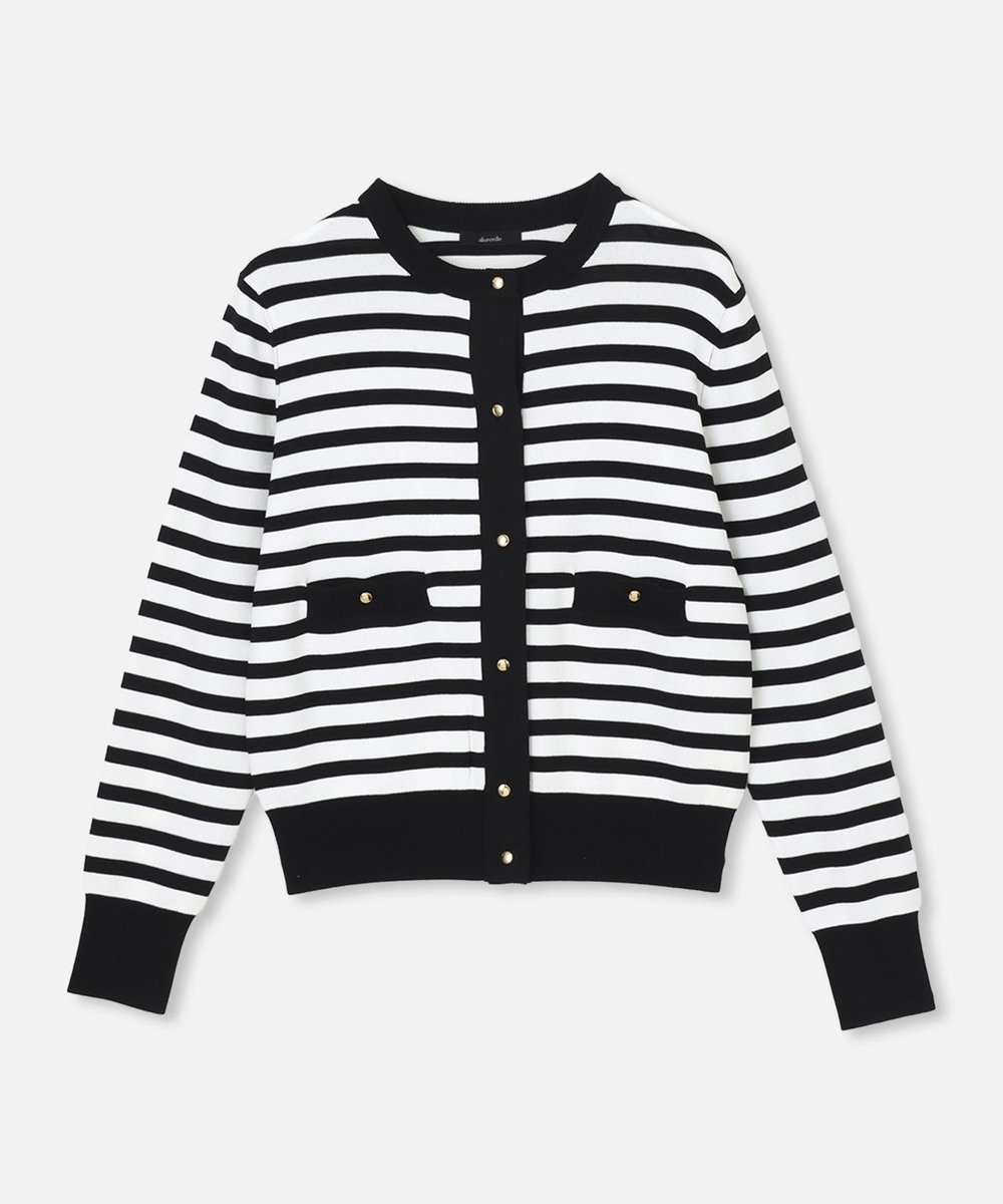 allureville ◇ポケットクルーカーディガン ブラック系 (98)