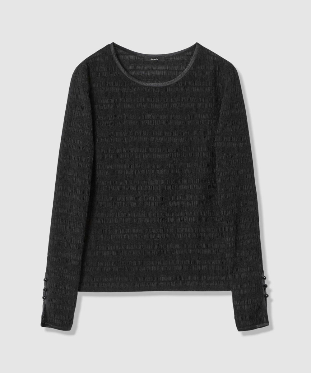 allureville ランダムシャーリングプルオーバー ブラック (95)