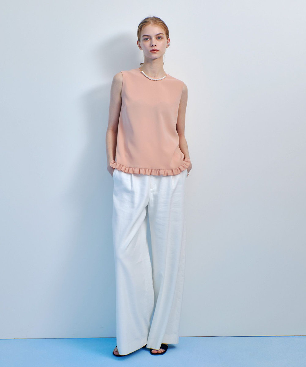 LOULOU WILLOUGHBY 【LOULOU WILLOUGHBY】パールネックレス付きフリルブラウス ピンク (41)