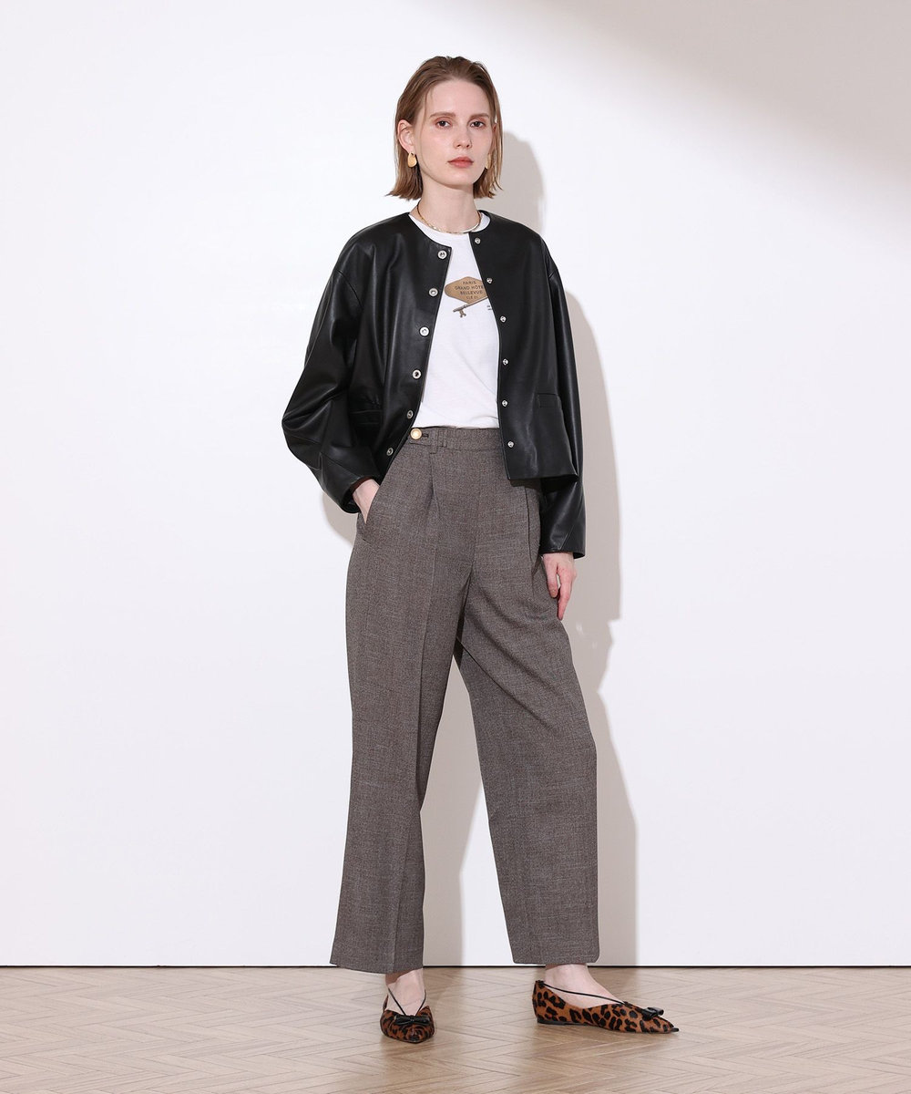 allureville PLUM MIX タックパンツ ブラウン系 (88)