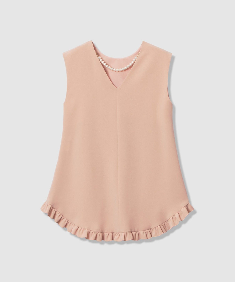 LOULOU WILLOUGHBY 【LOULOU WILLOUGHBY】パールネックレス付きフリルブラウス ピンク (41)