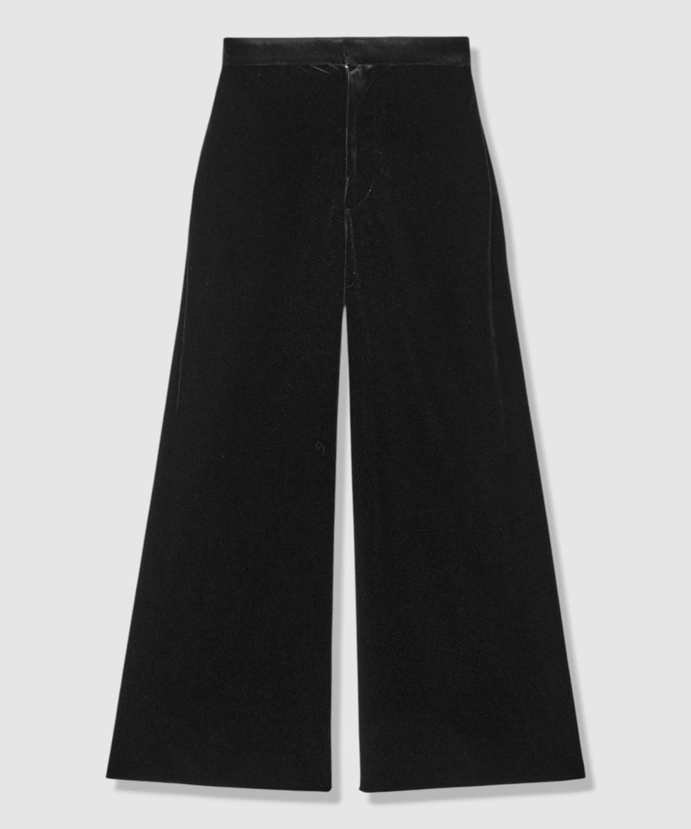 LOULOU WILLOUGHBY 【LOULOU WILLOUGHBY】トリアセベロアパンツ ブラック (95)
