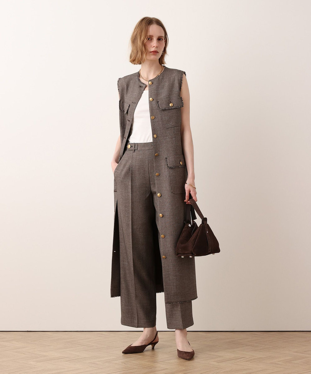 allureville PLUM MIX タックパンツ ブラウン系 (88)