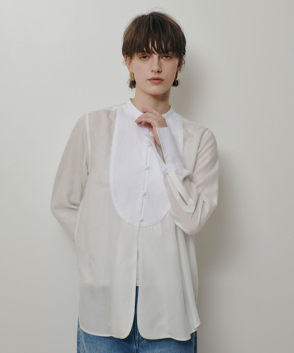 allureville ボイルブザムシャツ ホワイト (01)