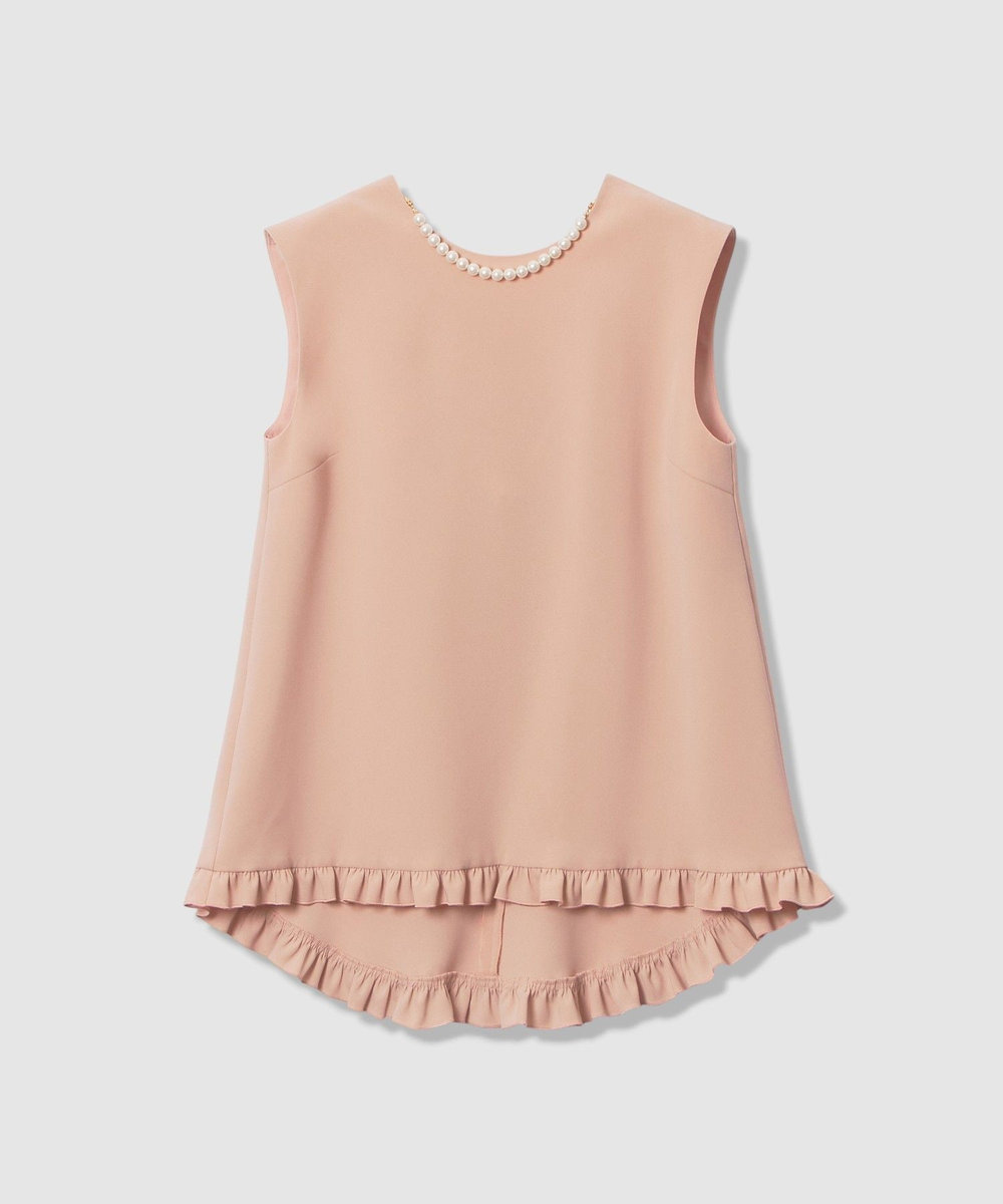 LOULOU WILLOUGHBY 【LOULOU WILLOUGHBY】パールネックレス付きフリルブラウス ピンク (41)