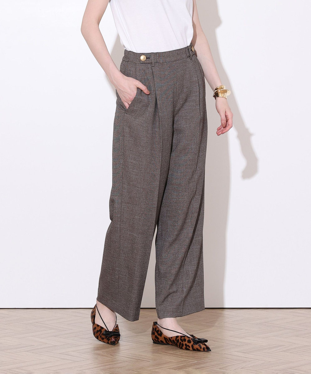 allureville PLUM MIX タックパンツ ブラウン系 (88)