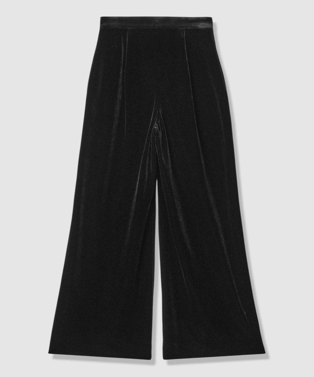 LOULOU WILLOUGHBY 【LOULOU WILLOUGHBY】トリアセベロアパンツ ブラック (95)