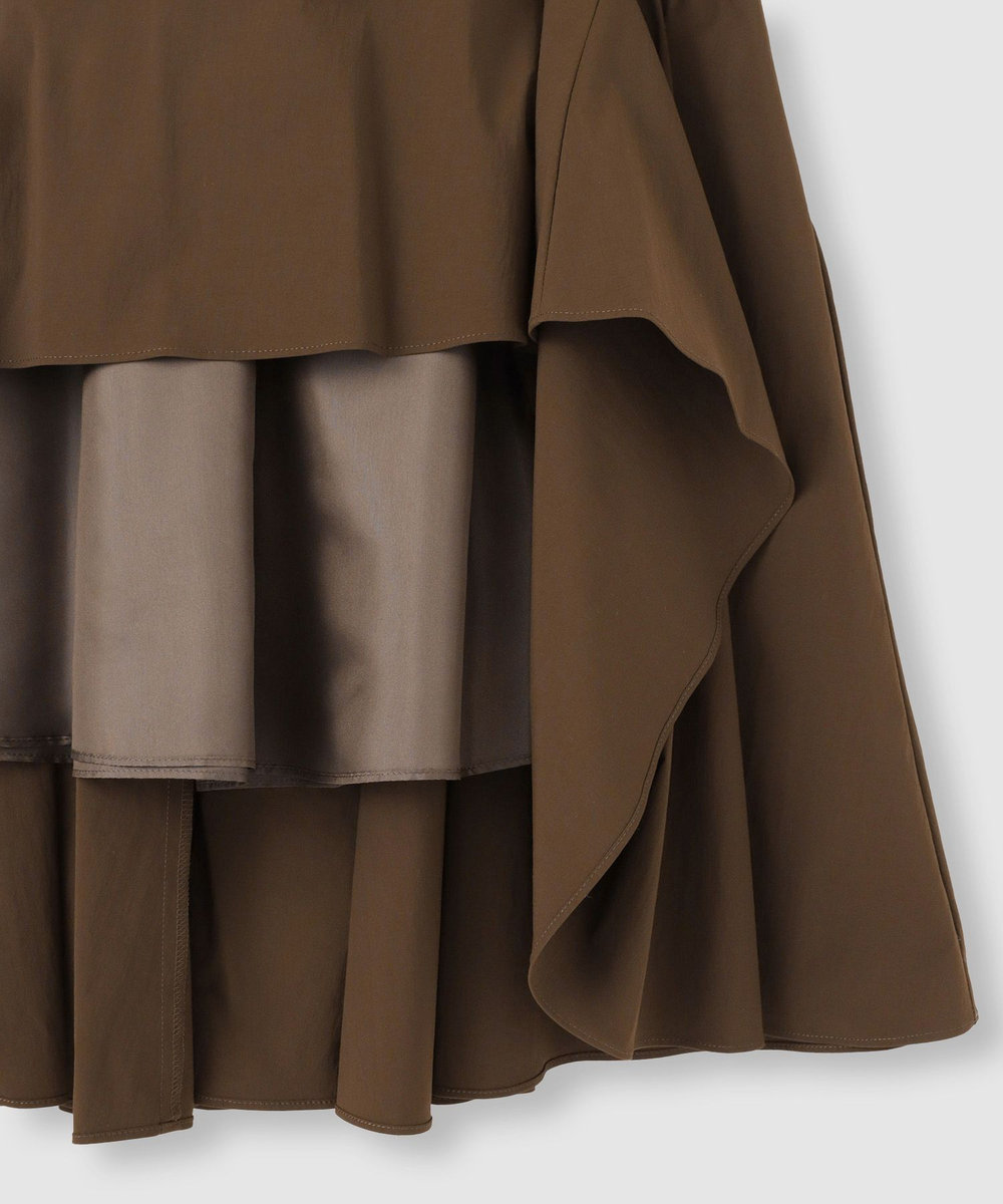 allureville ◇バイヤス切替ギャザースカート ブラウン (81)
