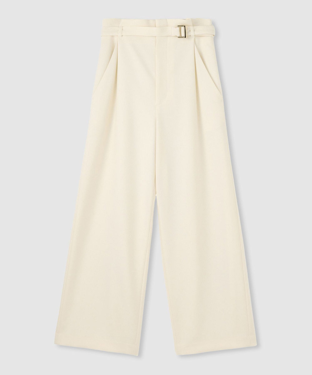 allureville ウールライクフランネルヨークレスパンツ オフホワイト (02)